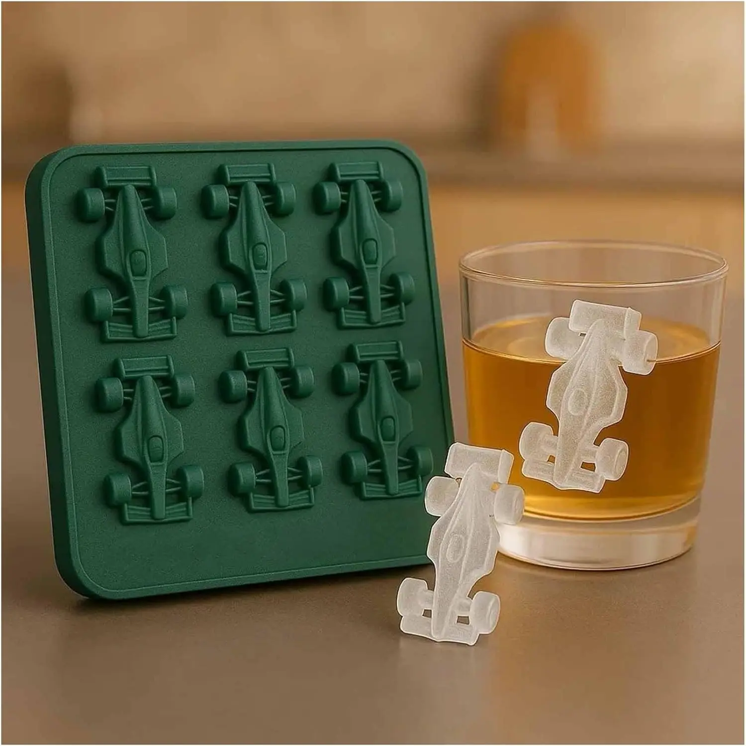 F1 Formula Racing Ice Mold Silicone 3D Mold 7 Holes Racing Chocolate Ice Cube Mold Tray Ice Cream Tools Home Kitchen Accessories