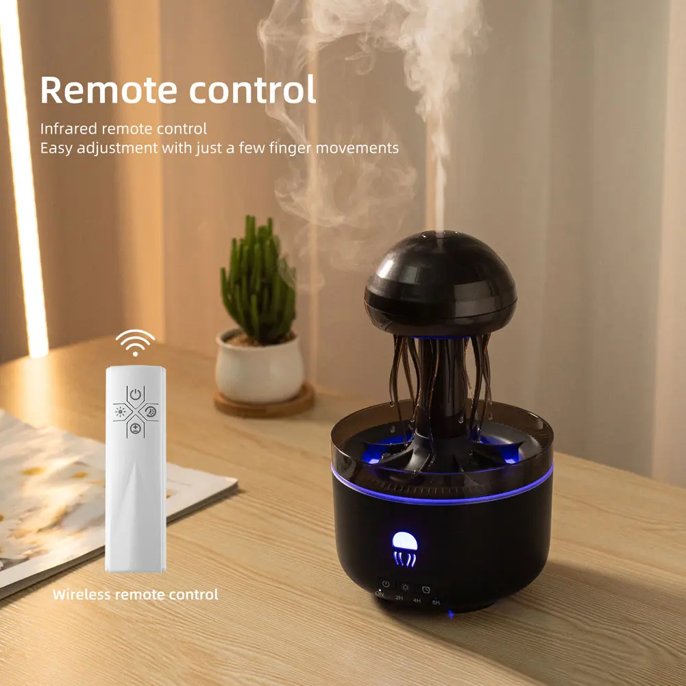 Raindrop Air Diffuser Humidifier Jellyfish Humidifier EU/AU/US/UK Plug 7Colorful Lamp Aroma Diffuser Home Essential Oil Diffuser