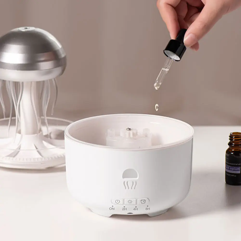 Raindrop Air Diffuser Humidifier Jellyfish Humidifier EU/AU/US/UK Plug 7Colorful Lamp Aroma Diffuser Home Essential Oil Diffuser