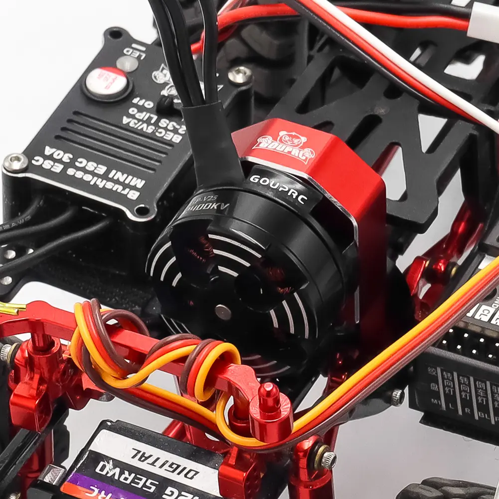 2204 2400KV Brushless Outrunner Motor with Transmission & 30A Brushless Mini ESC for 1/24 RC Crawler Axial SCX24 Upgrade