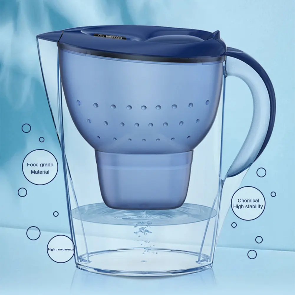 3.5L Household Filter Kettle with 3 Filter Device Alkaline Activated Carbon Water Purifier and Timer Clean Non-toxic Filter Wate