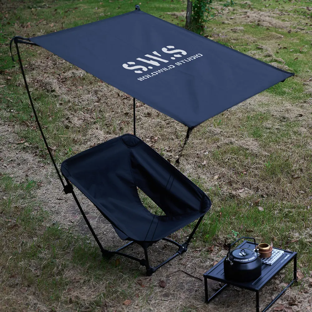 Lounge Chair Sunshade UV Protection Outdoor Moon Chair Awning Adjustable Camping Folding Canopy for Helinox Moon Chair