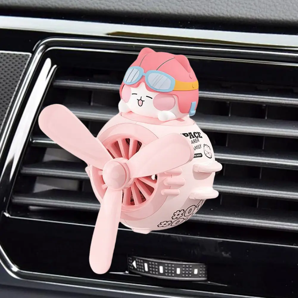 Cool Bear Pilot Car Air Freshener Accessories Decoration Rotating Propeller Air Outlet Perfume Fragrance Aroma diffuser Car Deco