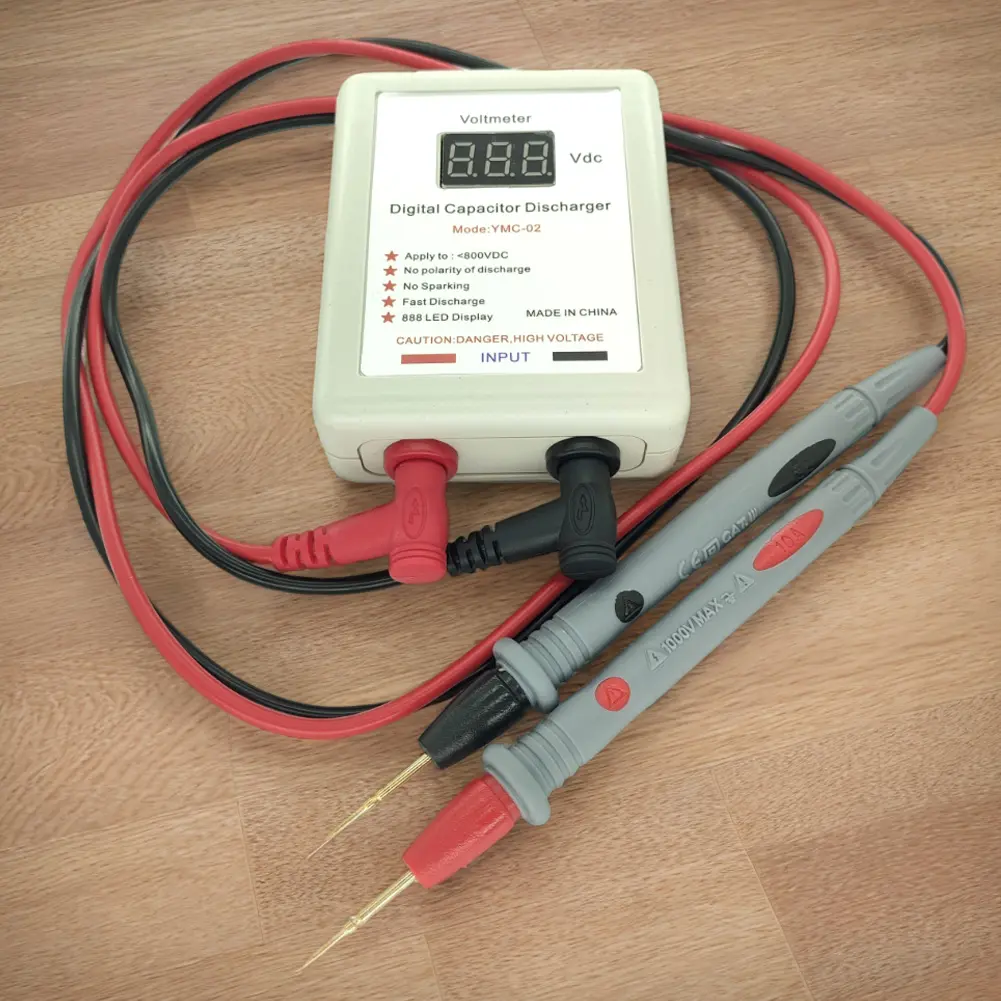 800V Digital Capacitor Fast Discharger Electrician Voltage Discharging Tool Quick Discharge Voltage Tester Electronic Repair