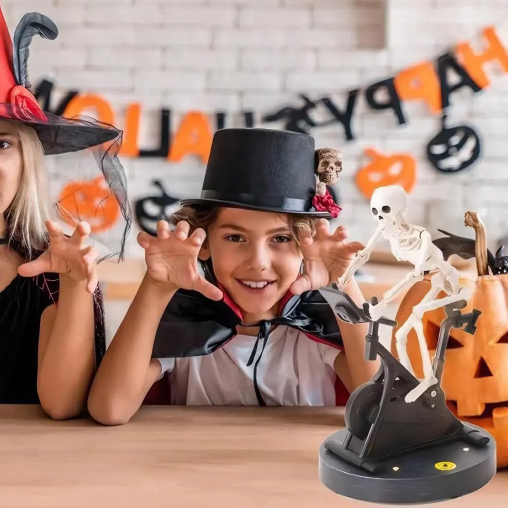 Resin Halloween Skeleton Decorations Skeleton Riding An Exercise Bike Halloween Decorations