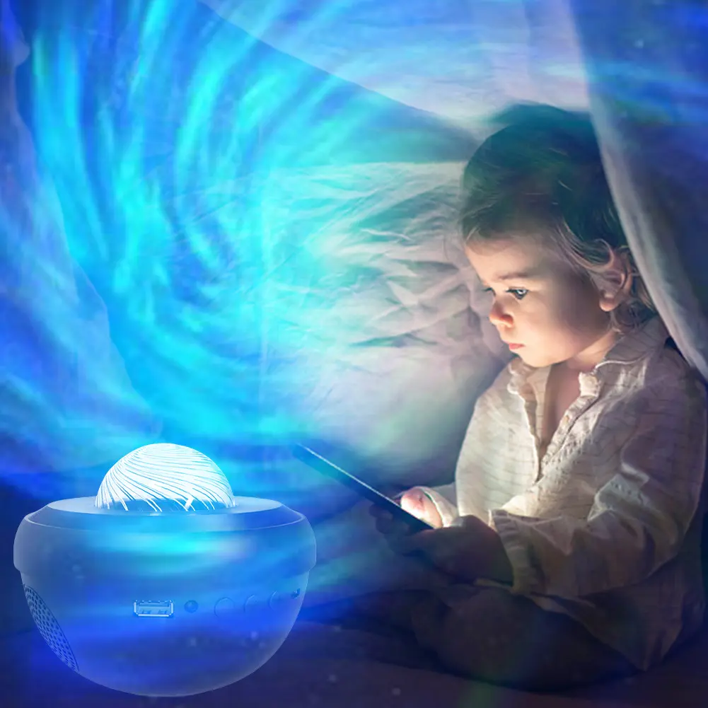 Starry Projector Built-in Bluetooth-Compatible Speaker LED Galaxy Light Aurora Projector for Kids Room Bedroom Party Living Room