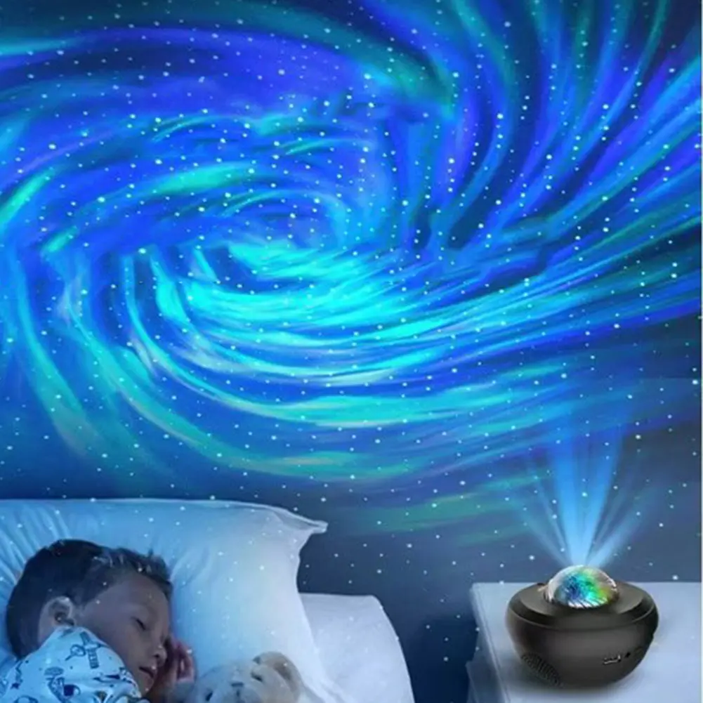 Starry Projector Built-in Bluetooth-Compatible Speaker LED Galaxy Light Aurora Projector for Kids Room Bedroom Party Living Room