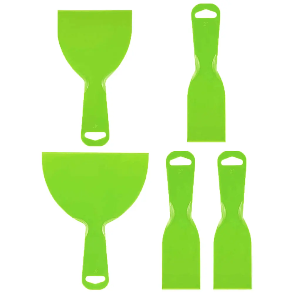 5 Pack Plastic Putty Spatula Set Wallpaper Scraper Car Painting Spatula Scrapers Putty Knife Set for Painter Wall Car Painting