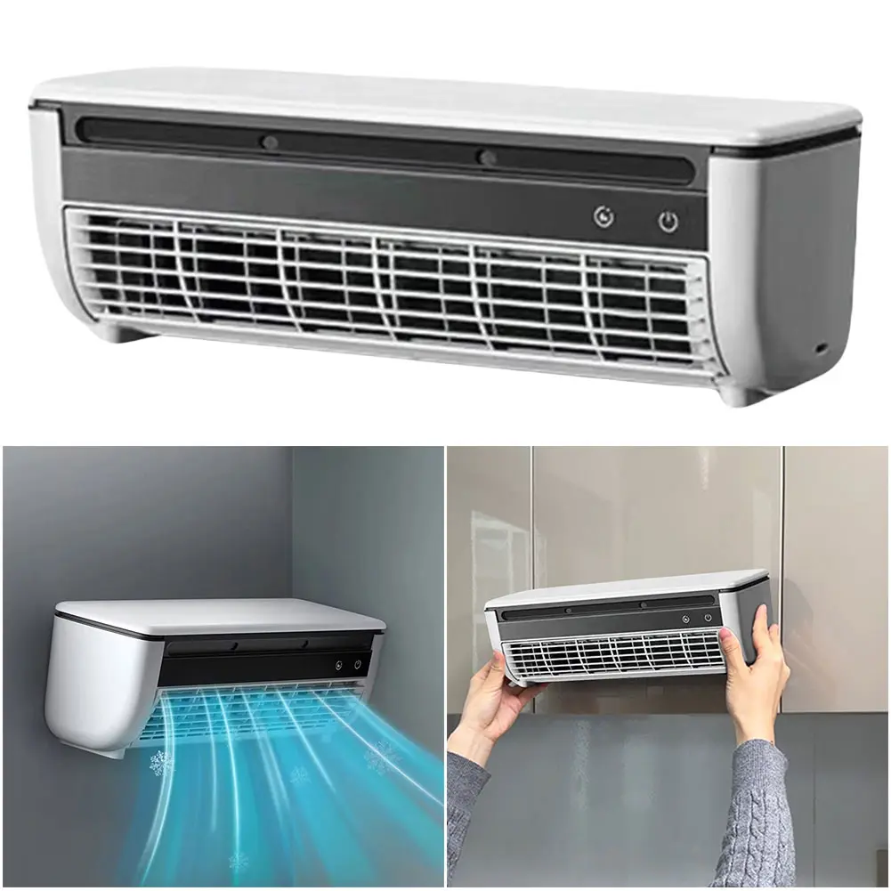 Wall-Mounted Air Cooling Fan Rechargeable Desktop Fan 3 Speeds Wind Electric Fan Remote Control for Bedroom Office Living Room