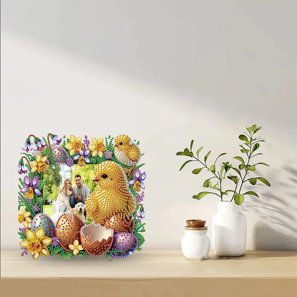 Acrylic Special Shape Flower Bird Rhinestone Tabletop Photo Frame Kit Table Top Diamond Painting Frame Kits Bedroom Table Decor