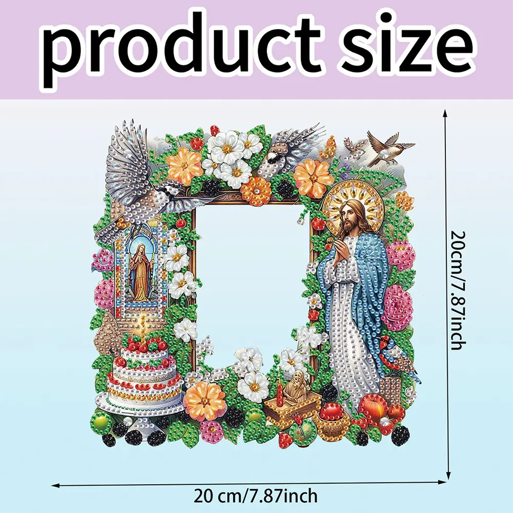 Acrylic Special Shape Flower Bird Rhinestone Tabletop Photo Frame Kit Table Top Diamond Painting Frame Kits Bedroom Table Decor