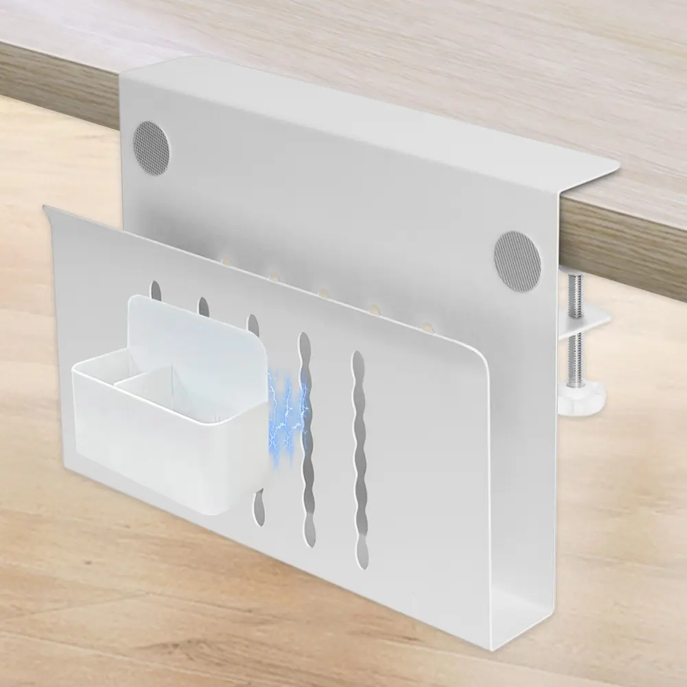 Under Desk Laptop Holder with Pen Holder Clamp on Desk Shelf Laptop Desk Mount for Office Supplies & Studio Essentials