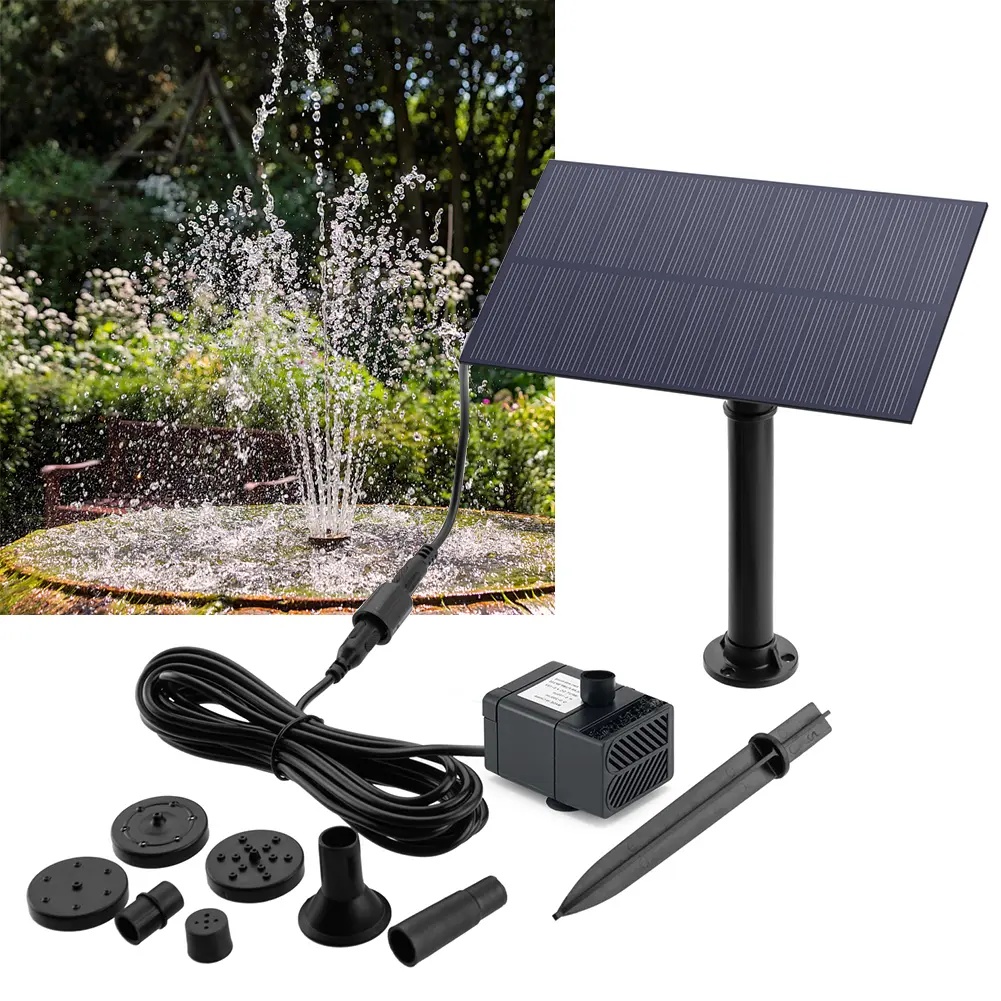 Water Sprinkler Sprayer Garden Decoration with Stake 5W 5V Solar Power Panel Water Pump Energy Saving 180L/h Kits for Fish Tank
