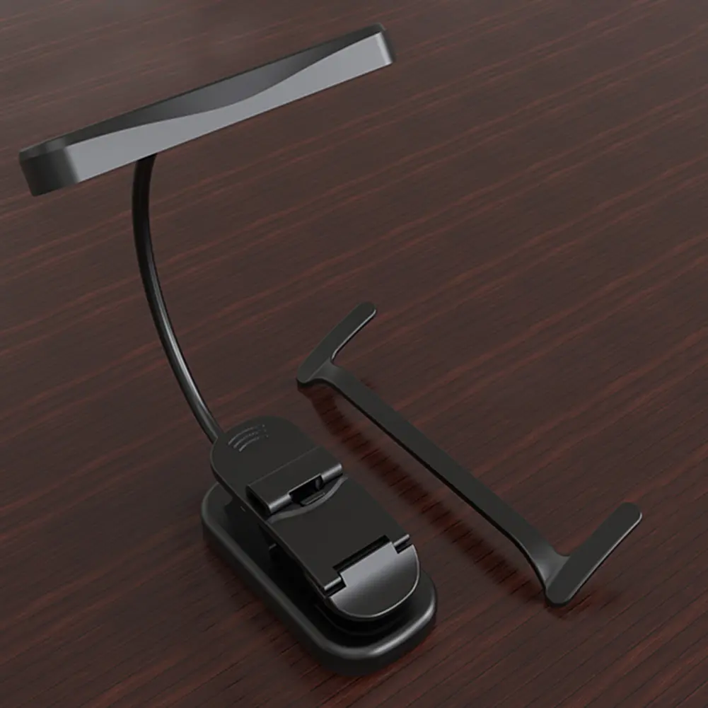 LED Clip On Reading Light with Flexible Neck Bedside Night Light Touch Stepless Dimming Clip On Book Lamp for Piano Sheet Music