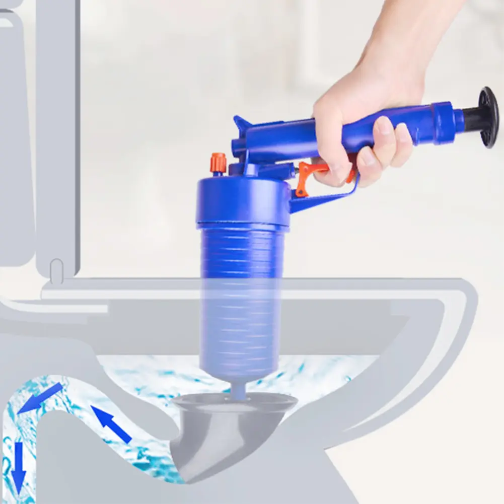 Air Power Pipe Plunger with 4 Sized Suckers Pipe Dredge Tool Drain Cleaner Pump for Kitchen Bathroom Dredge Pipe