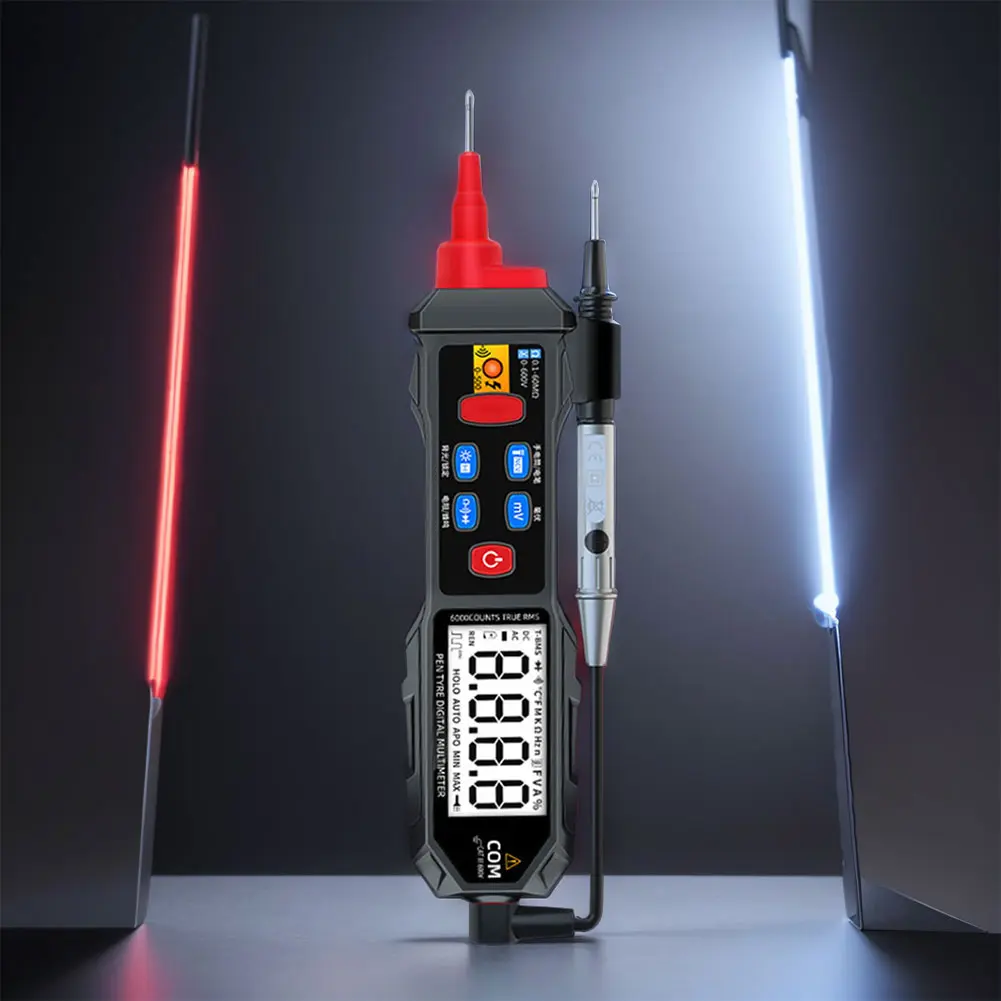 Digital Multimeter Pen Type 6000 Counts AC/DC Voltage Ohm Diode Tester Non-Contact Votage Ohm Test Tool for Electrical Testing