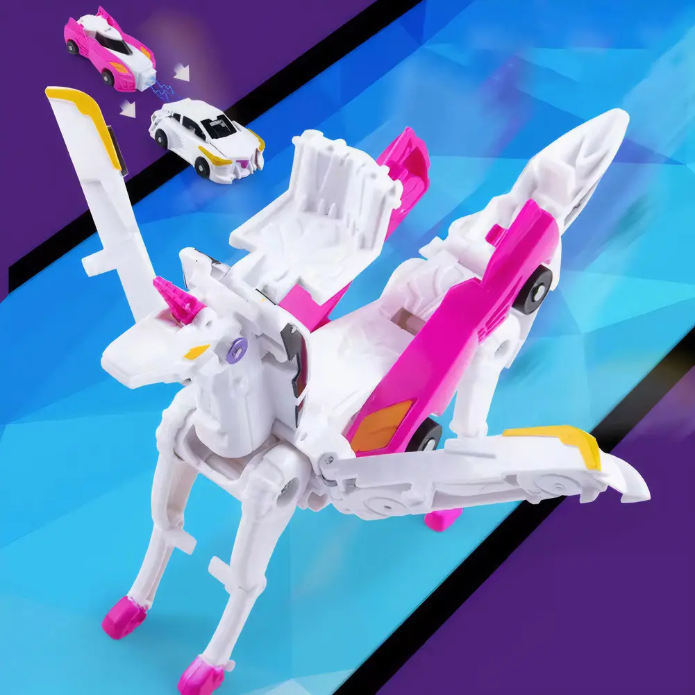 Car Transform Unicorn Figurines Ultimate Transforming Unicorn Car Toy Pegasus Unicorn Magnetic Impact Deformation Car