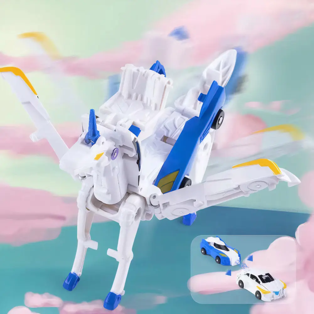 Car Transform Unicorn Figurines Ultimate Transforming Unicorn Car Toy Pegasus Unicorn Magnetic Impact Deformation Car