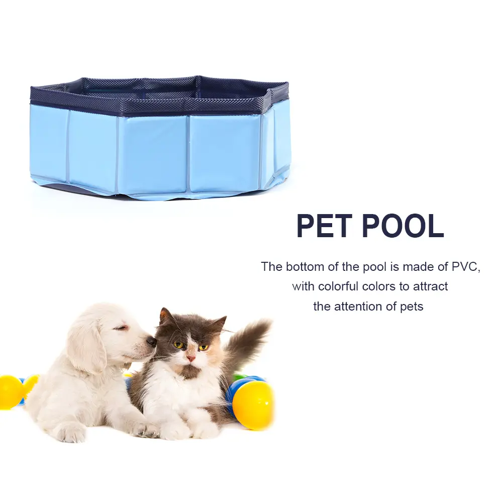 Foldable Dog Pool Collapsible Bathing Swimming Tub Outdoor Indoor Pet Supplies for Puppy Kitten Kids