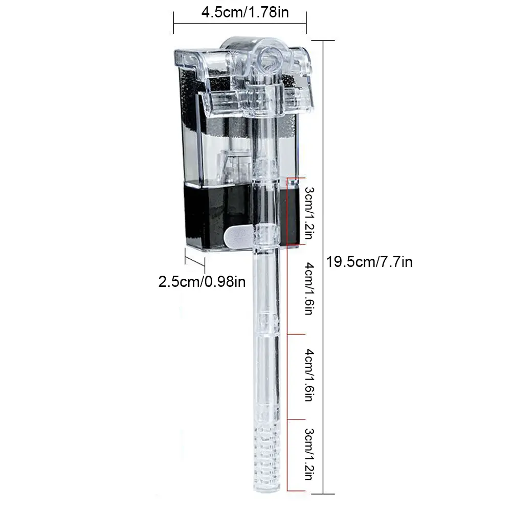 Aquarium Hang On Filter USB Power Interface Oxygen Pump 2.5W Waterfall Filtration System for Small Aquarium Fish Tank
