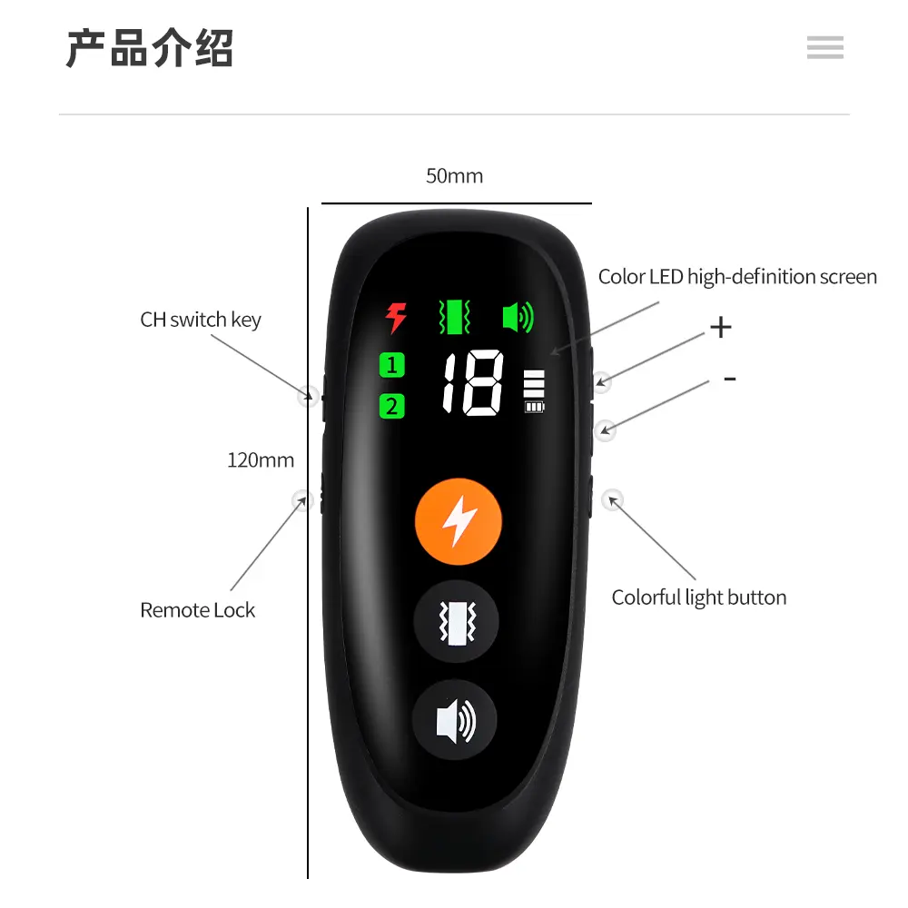 New Smart Dog Shock Collar Remote Dog Training Collar for Large Medium Small Dogs Waterproof Rechargeable Anti Barking Collar