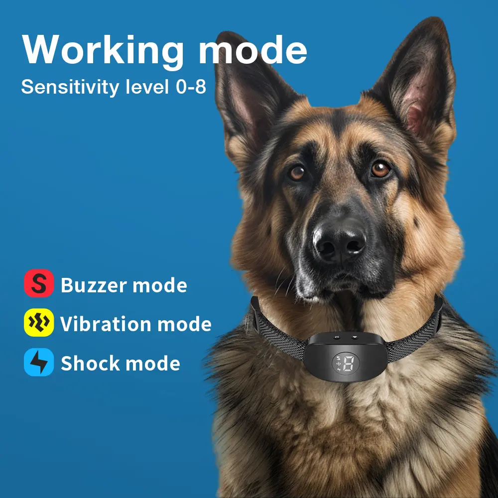 Automatic Anti Bark Dog Collar Electric Shock Vibration Sound With LED for Small Large Dogs Training Collar Dog Accessories