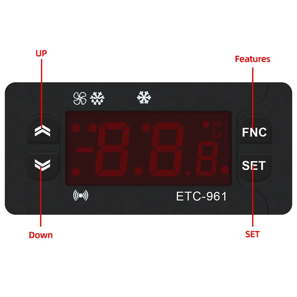 ETC-961 Digital Thermostat Refrigeration Temperature Controller Microcomputer Digital Thermostat with NTC Sensor AC 220V