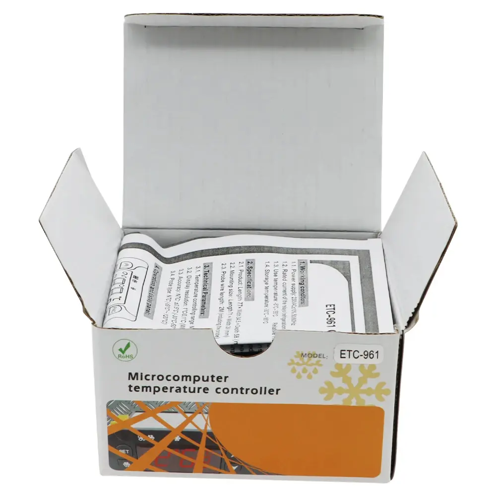 ETC-961 Digital Thermostat Refrigeration Temperature Controller Microcomputer Digital Thermostat with NTC Sensor AC 220V