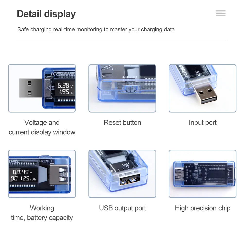 Voltage Meters Current Voltage Capacity Battery Tester USB Volt Current Voltage Doctor Charger Capacity Tester Meter Power Bank