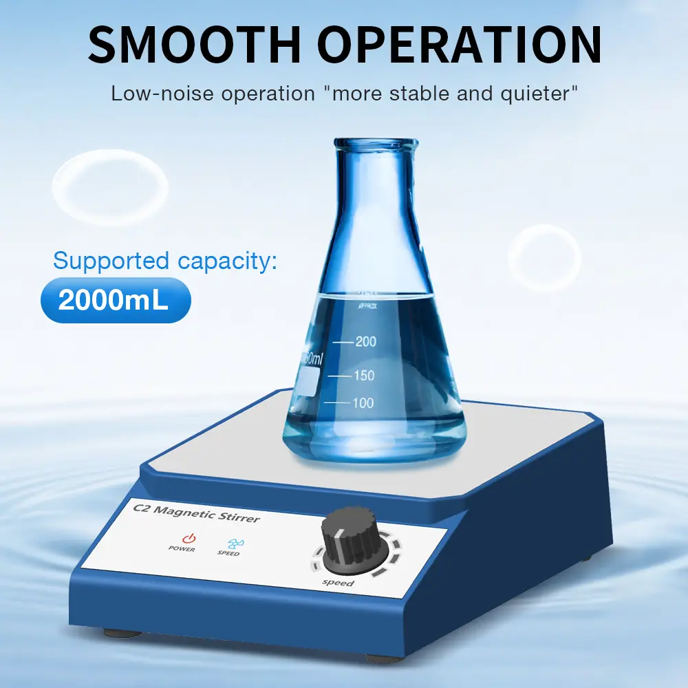 2L Magnetic Stirrer Electronic Speed Control 2500 rpm Magnetic Mixer with Stir Bar US EU Plug Fast Motor Mixer for Laboratory