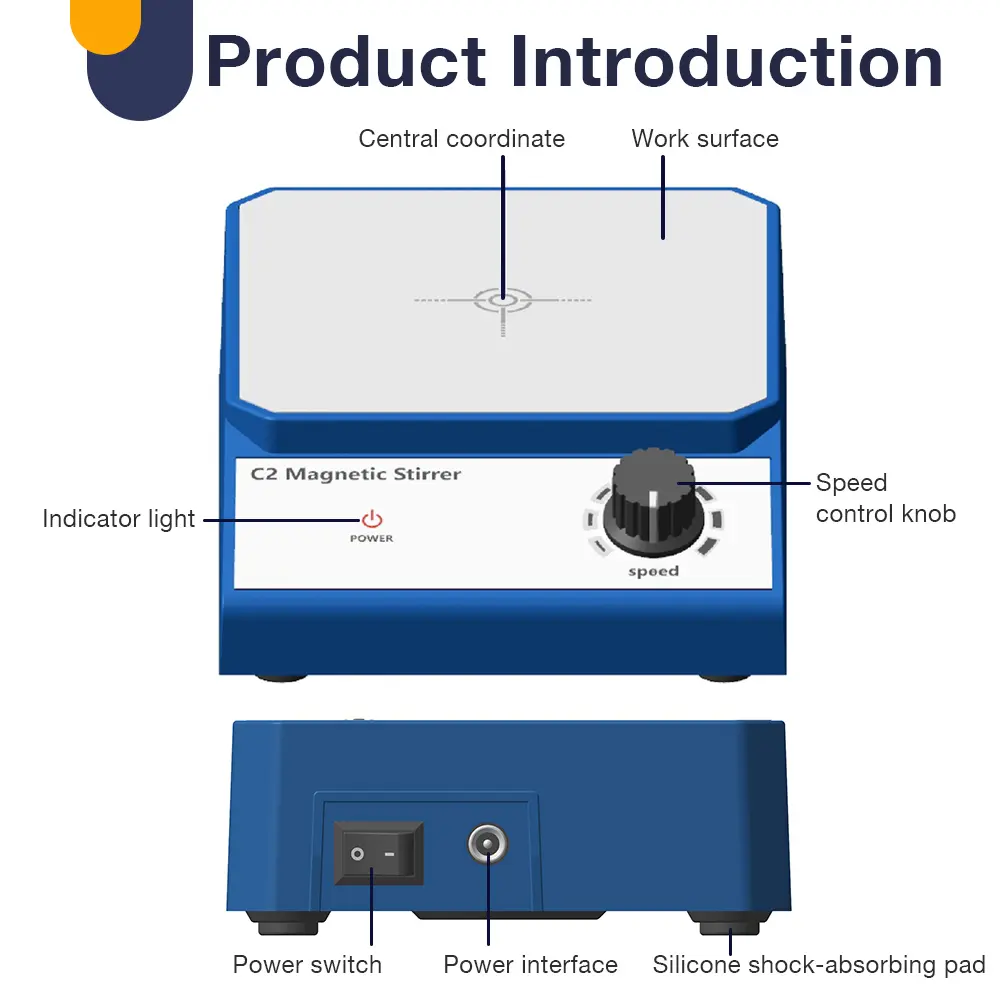 2L Magnetic Stirrer Electronic Speed Control 2500 rpm Magnetic Mixer with Stir Bar US EU Plug Fast Motor Mixer for Laboratory