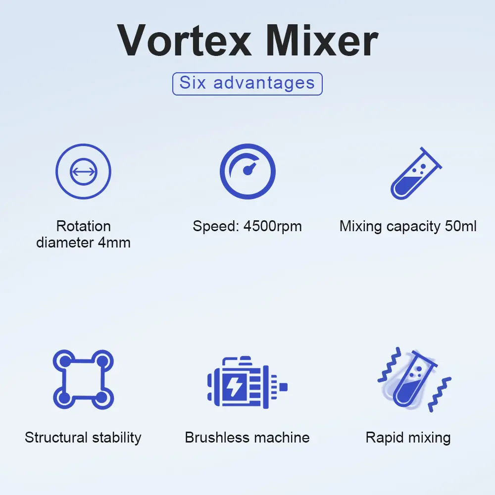 4500rpm 50mL Vortex Mixer Adjustable Speed Centrifugal Test Tube Oscillator Laboratory Tattoo Pigment Nail Polish Shaker Blender