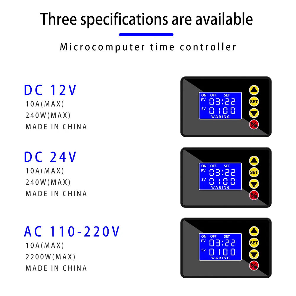 Programmable Digital Timer Switch Relay Control DC 12V 24V AC 110V 220V Time Controller Delay Relay Module Cycle Timing Switch