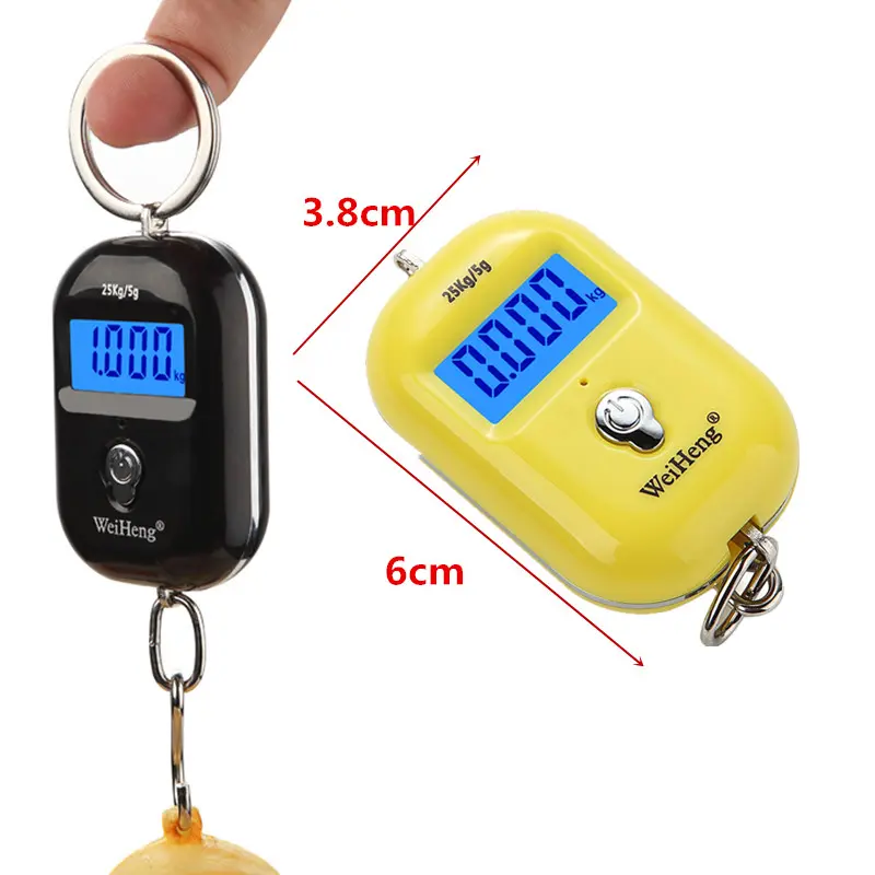 25kg 40kg Mini Digital Luggage Scale Hanging LCD Hook Scales Portable Digital Stainless Steel Scale