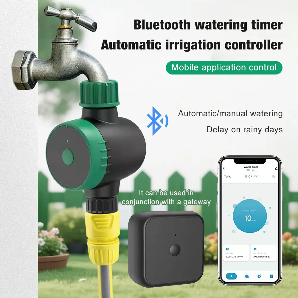 Tuya Smart Irrigation IP55 Waterproof Bluetooth/WIFI Automatic Water Timer Equipment Rain Delay Drip Irrigation Controller