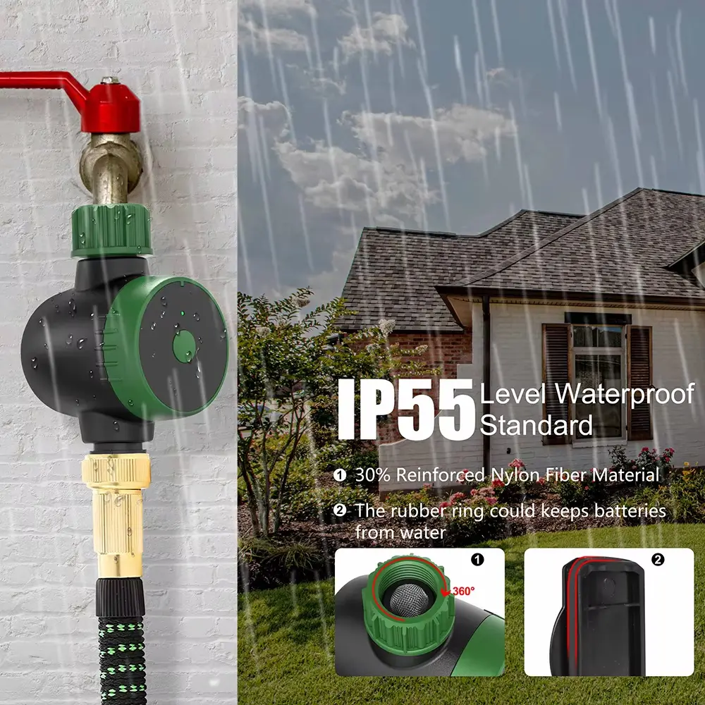 Tuya Smart Irrigation IP55 Waterproof Bluetooth/WIFI Automatic Water Timer Equipment Rain Delay Drip Irrigation Controller