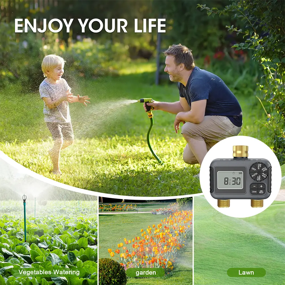 Mini Garden Water Timer Automatic Intelligent Irrigation Watering System Programmer Sprinkler Timing Controller LCD Display