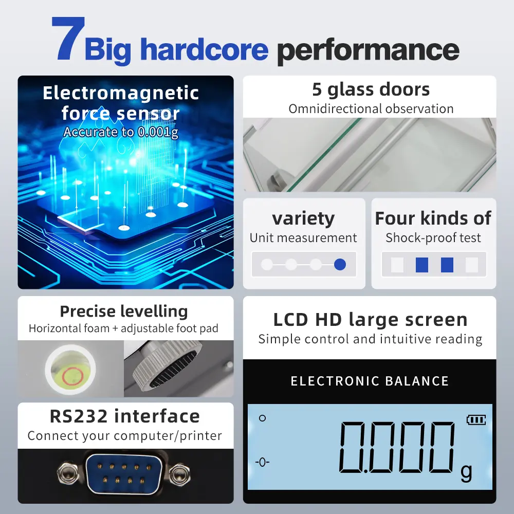 0.001g Analytical Balance Digital Electronic Scale Jewelry Gold Laboratory Precision Weighing Scales Multi-Functional 510g 310g