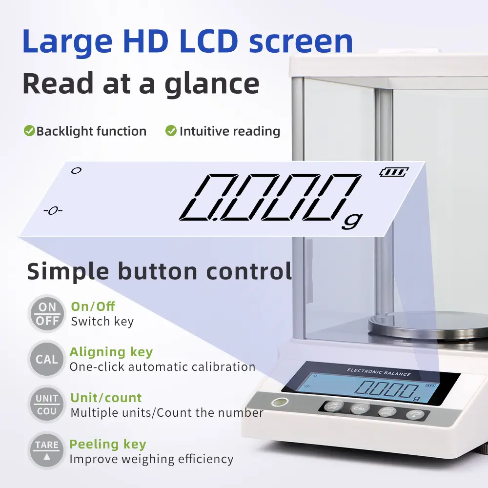 0.001g Analytical Balance Digital Electronic Scale Jewelry Gold Laboratory Precision Weighing Scales Multi-Functional 510g 310g