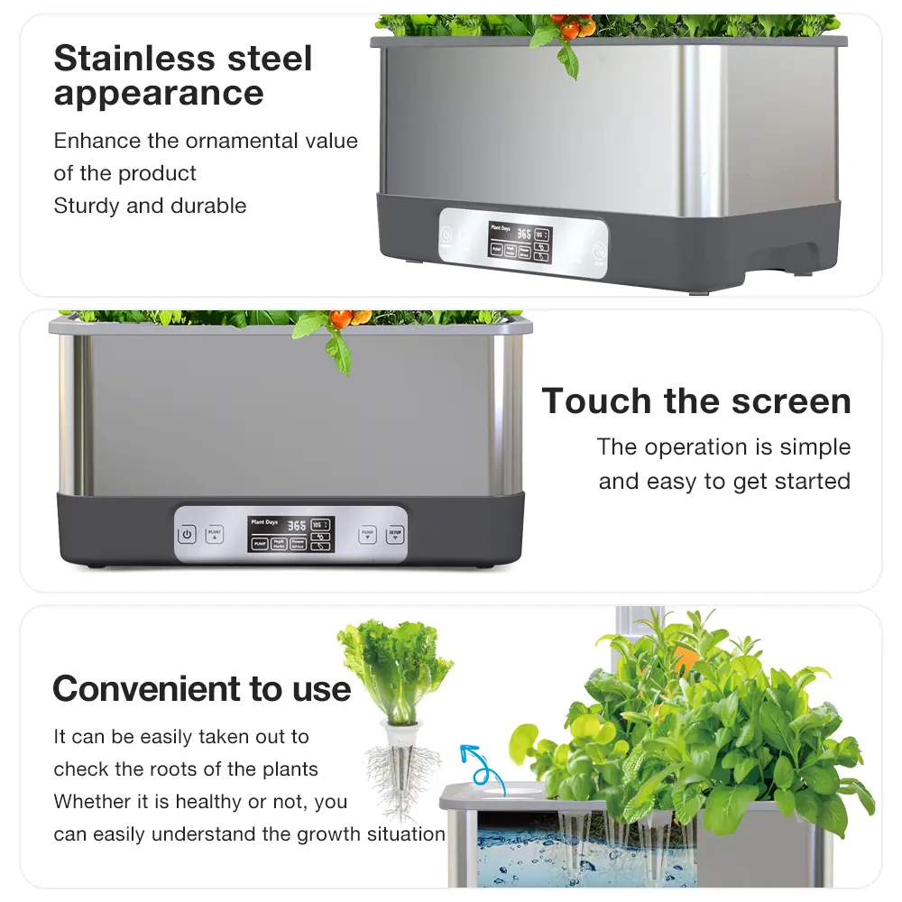 WiFi Hydroponics Growing System 8 Pods Indoor Garden Herbs Soilless Planting Gardening Box with Spectrum LED Grow Lights