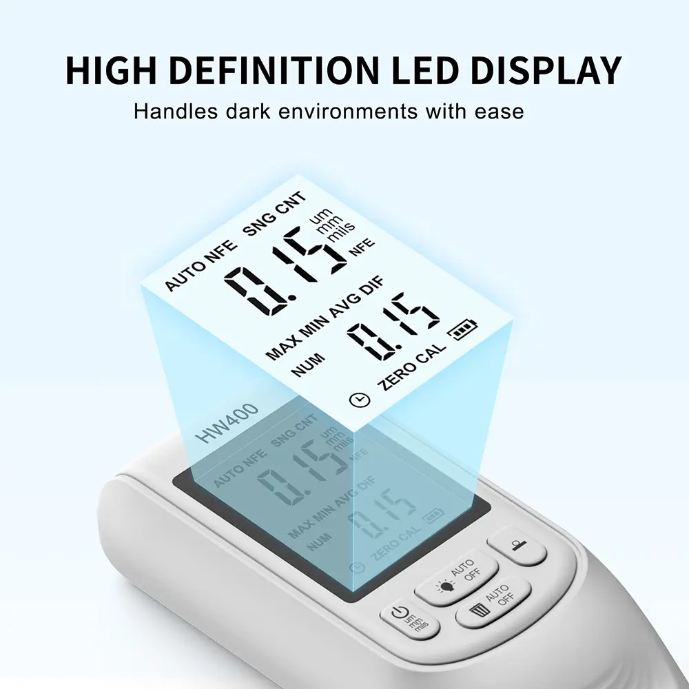 HW400 Car Paint Thickness Tester Auto Film Coating Thickness Gauge Meter Manual Paint Tool Coating Test Accessories for Fe/NFE