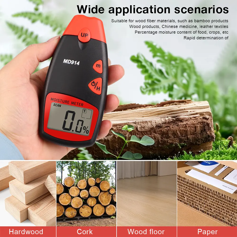Digital Wood Moisture Meter Wood Humidity Tester Timber Damp Detector LCD Display Hygrometer Bamboo Paper Moisture Meter