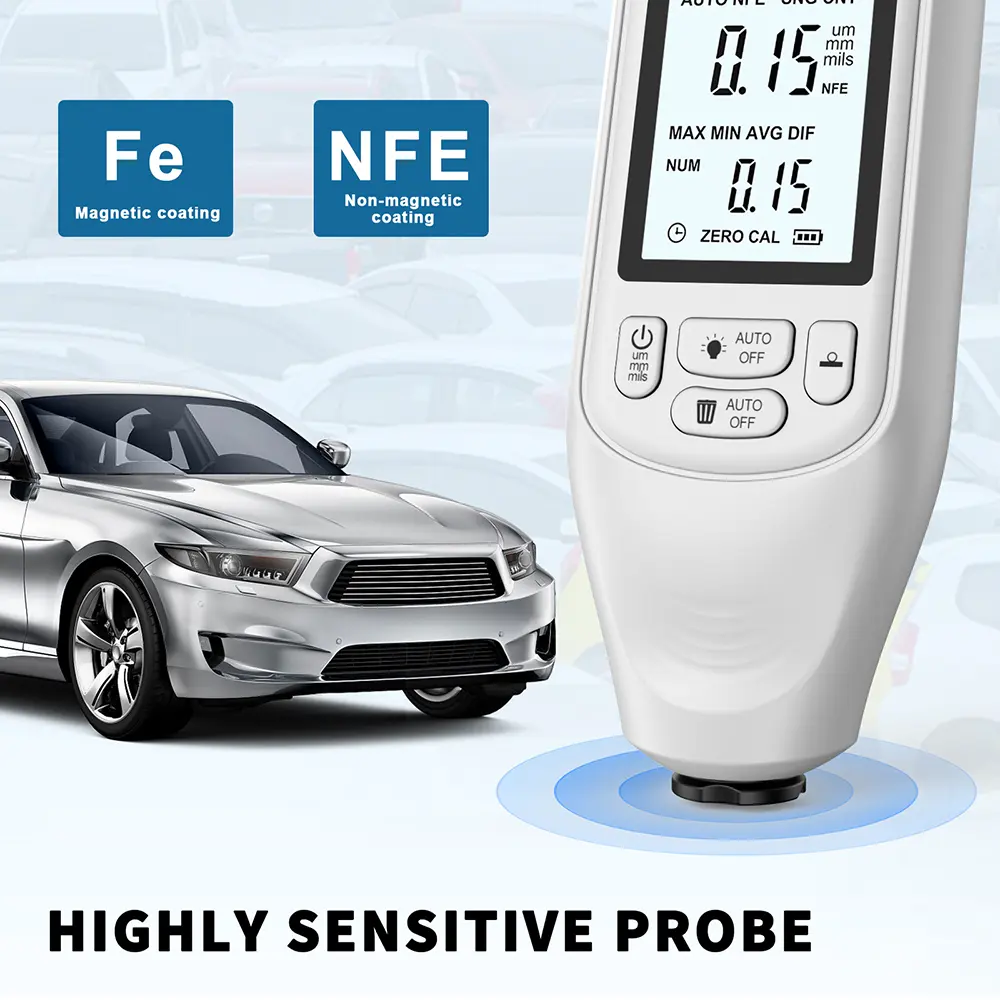 HW400 Car Paint Thickness Tester Auto Film Coating Thickness Gauge Meter Manual Paint Tool Coating Test Accessories for Fe/NFE