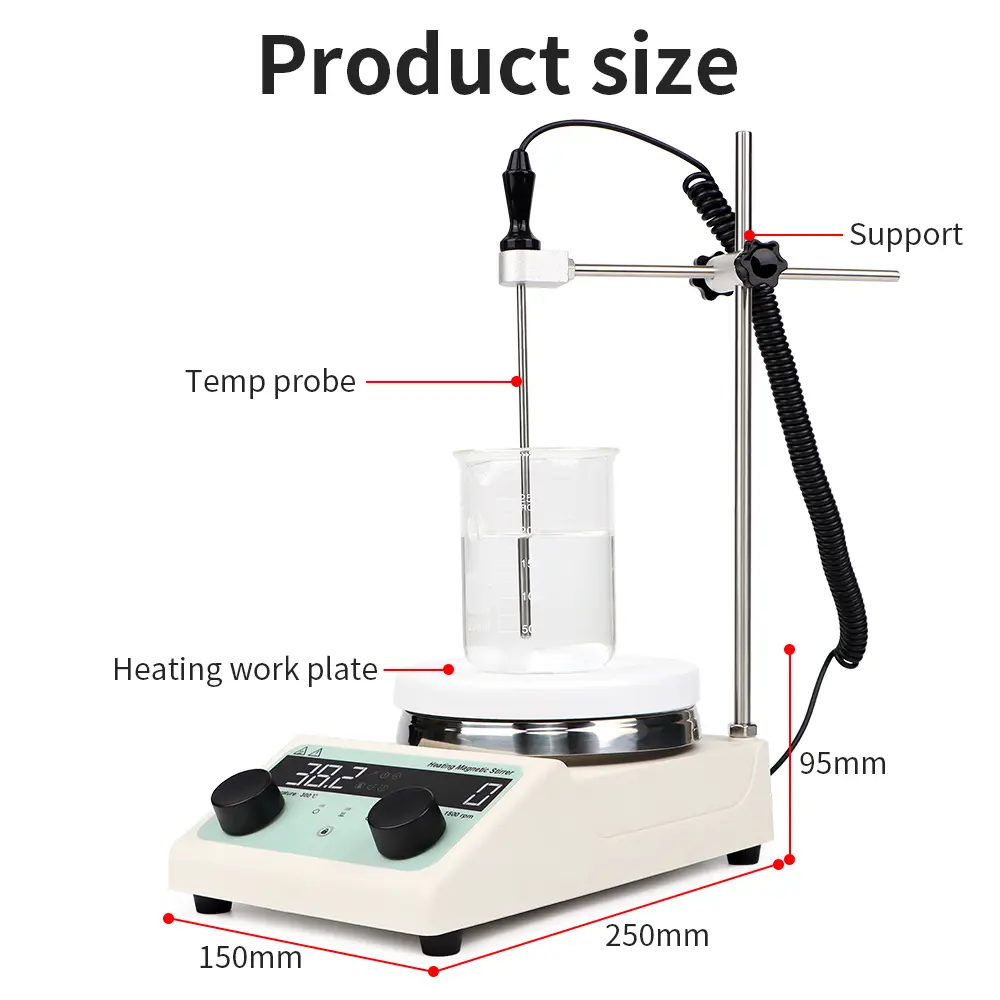 MS300 Heating Magnetic Stirrer Digital Display Thermostatic Stirrer Laboratory Hot Plate Heating Magnetic Mixer 1500RPM