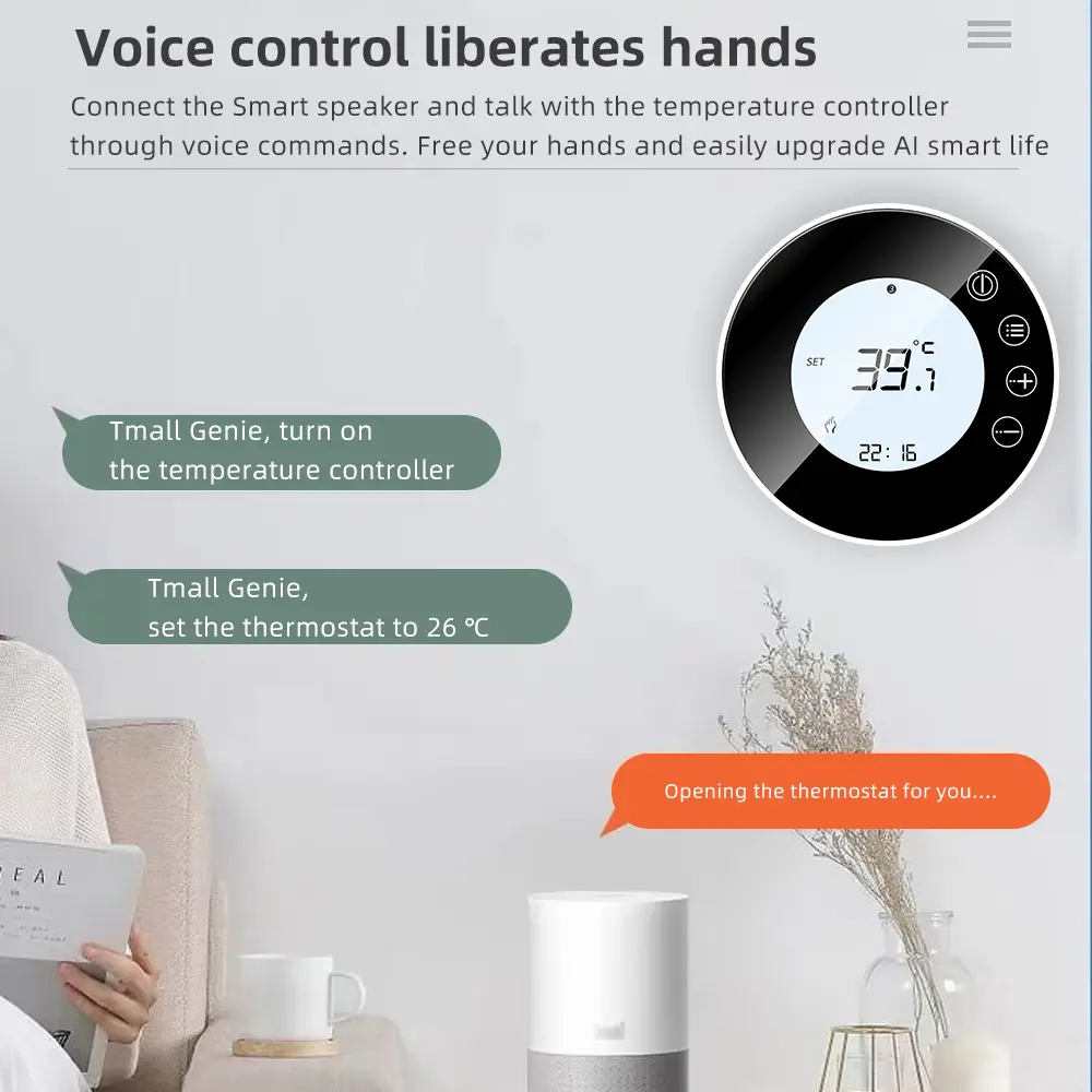 Tuya Smart Wifi Thermostat Warm Floor Heating Thermoregulate LCD Touch Screen Temperature Remote Control for Alice, Alexa
