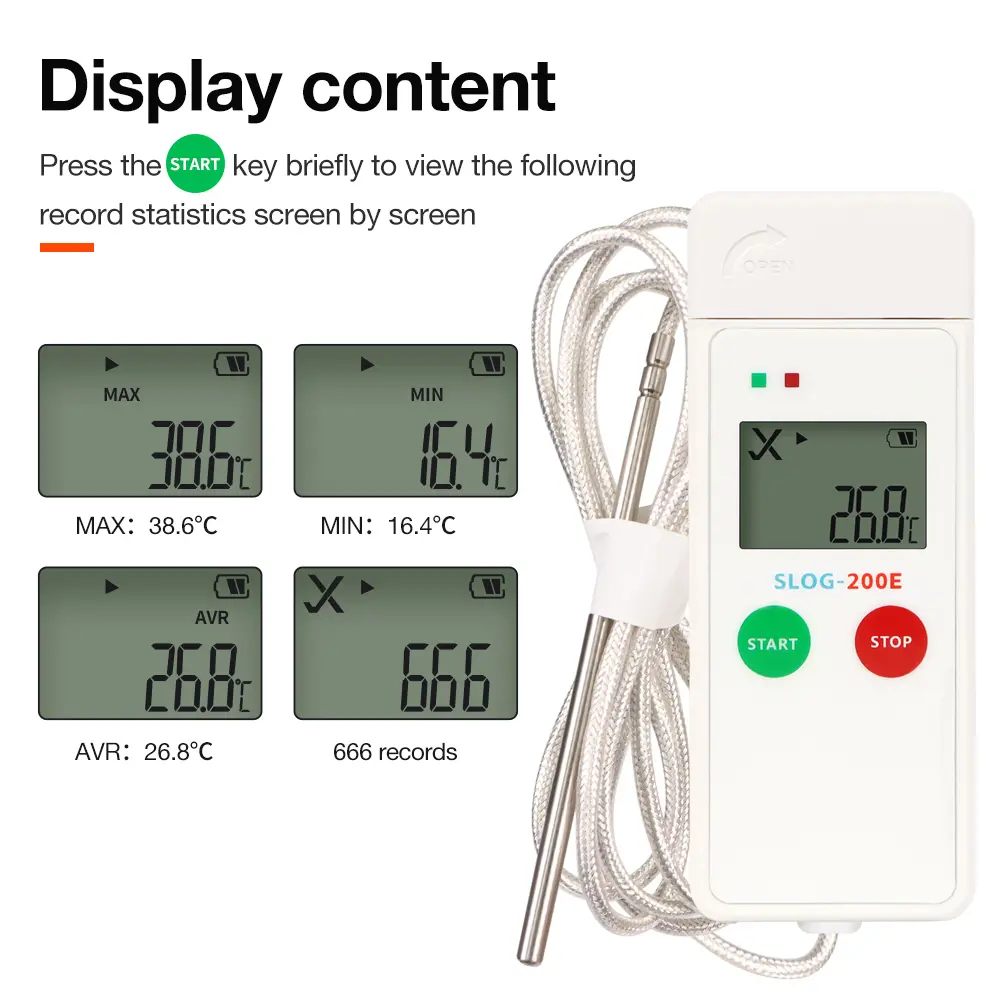 -200~70℃ Ultra-low Temperature Data Logger USB Temp Recorder LCD Display Temp Datalogger PDF Reporter Dry-ice Liquid Nitrogen
