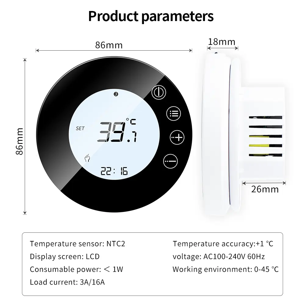 Tuya Smart Wifi Thermostat Warm Floor Heating Thermoregulate LCD Touch Screen Temperature Remote Control for Alice, Alexa