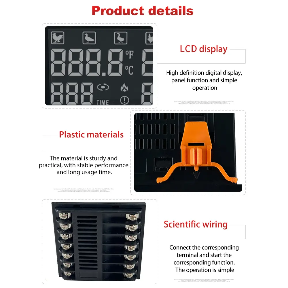30~39.5℃ HT-12 Temperature Controller Thermostat LCD Display Temperature and Humidity Controller Smart Incubator 0~99%RH
