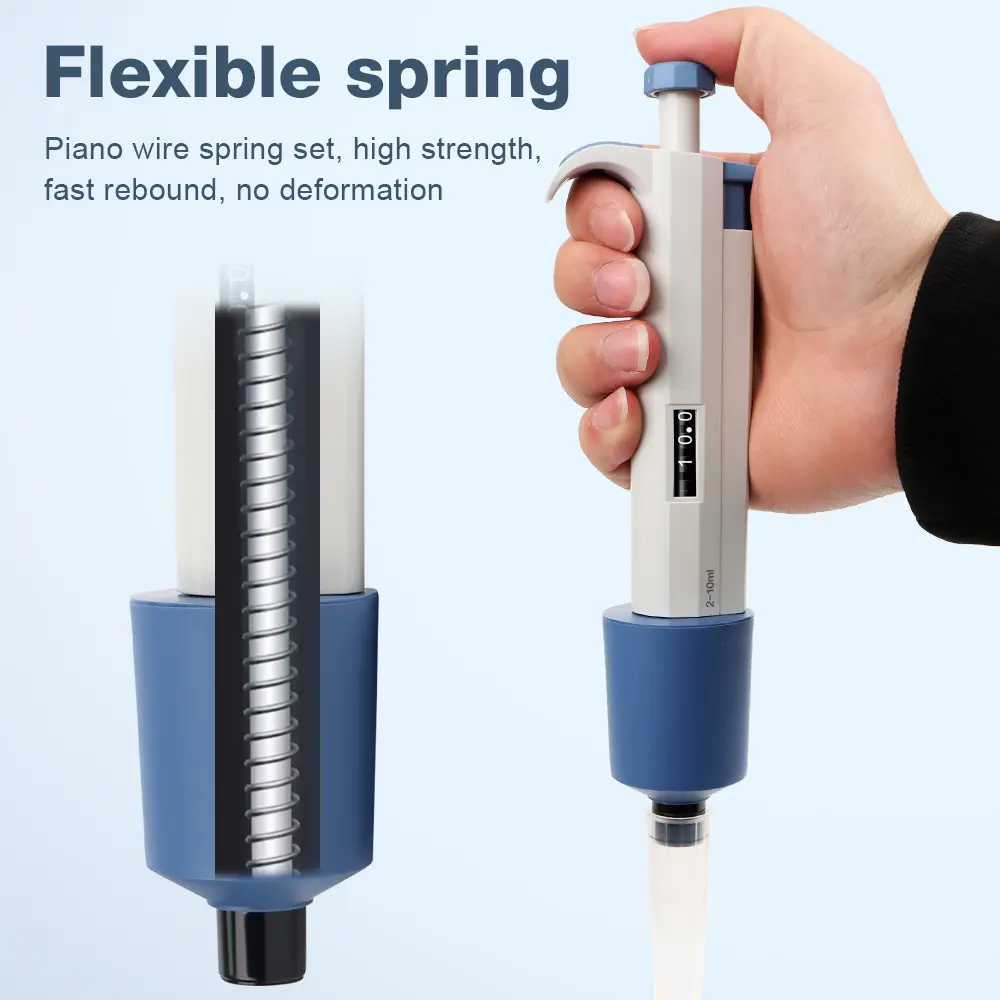 2-10ml Laboratory Pipette Adjustable Single Channel Digital Micropipette With Pipettor Tips Autoclavable Sample Dispenser