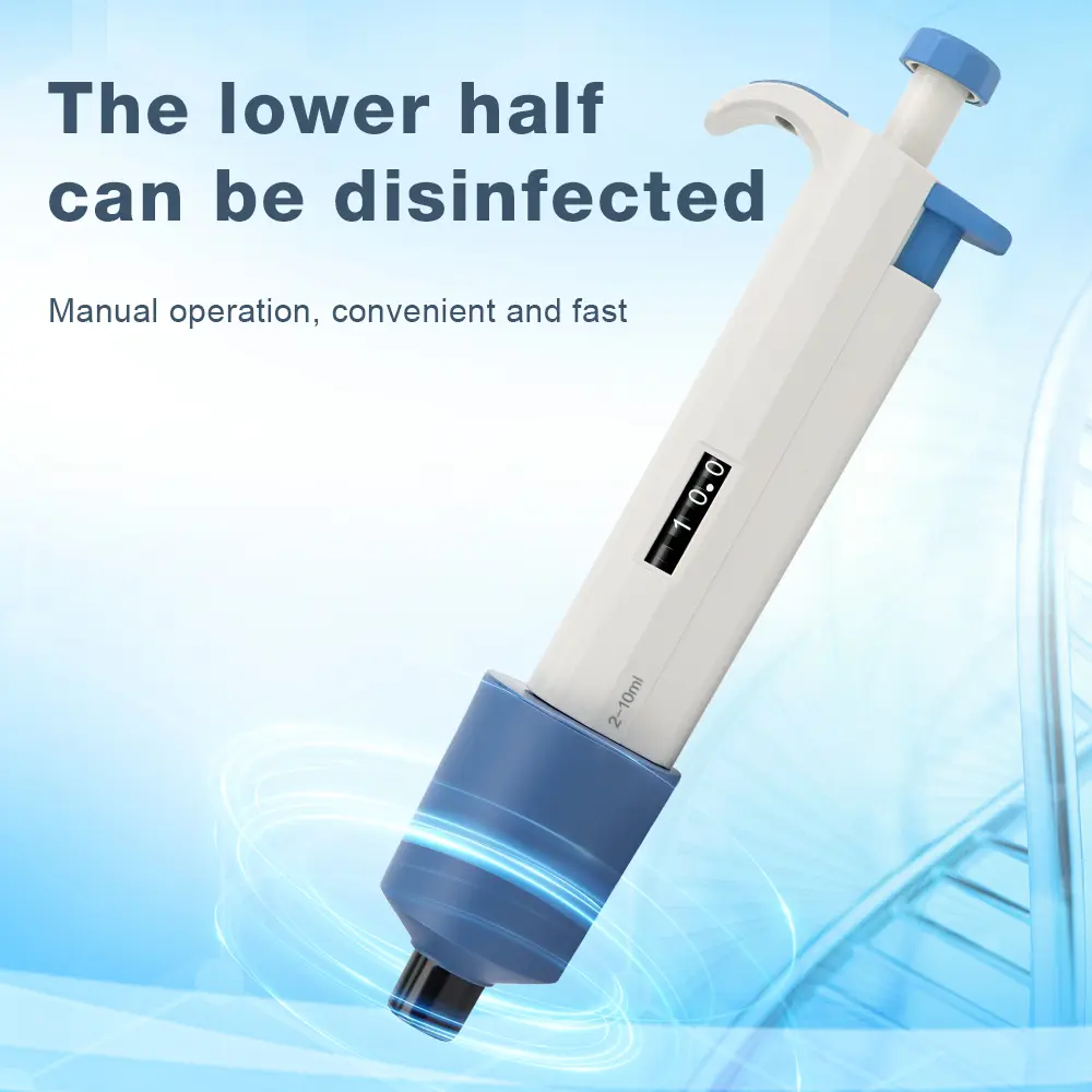 2-10ml Laboratory Pipette Adjustable Single Channel Digital Micropipette With Pipettor Tips Autoclavable Sample Dispenser